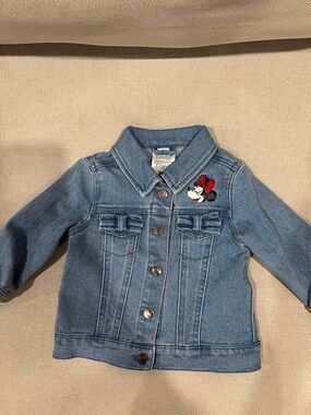 Baby Denim Jacket with Red Minnie Patch
